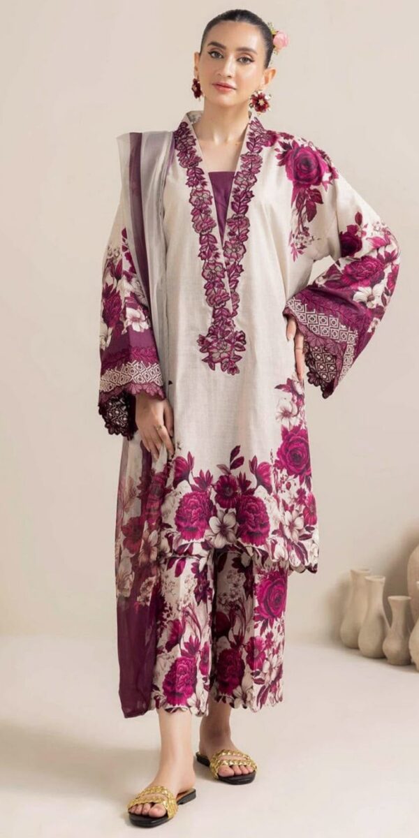 Premium 3 Piece Embroidered Lawn Suit - Unstitched
