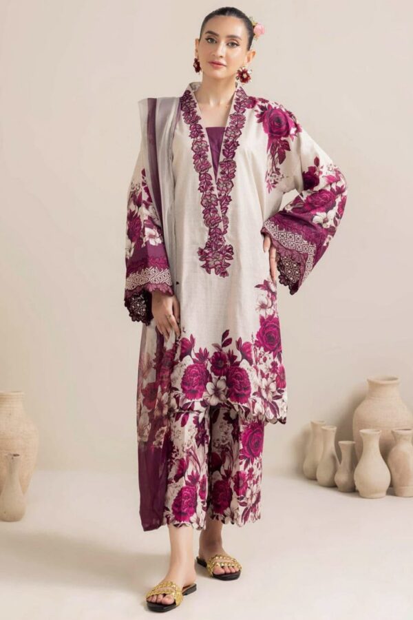 Premium 3 Piece Embroidered Lawn Suit - Unstitched