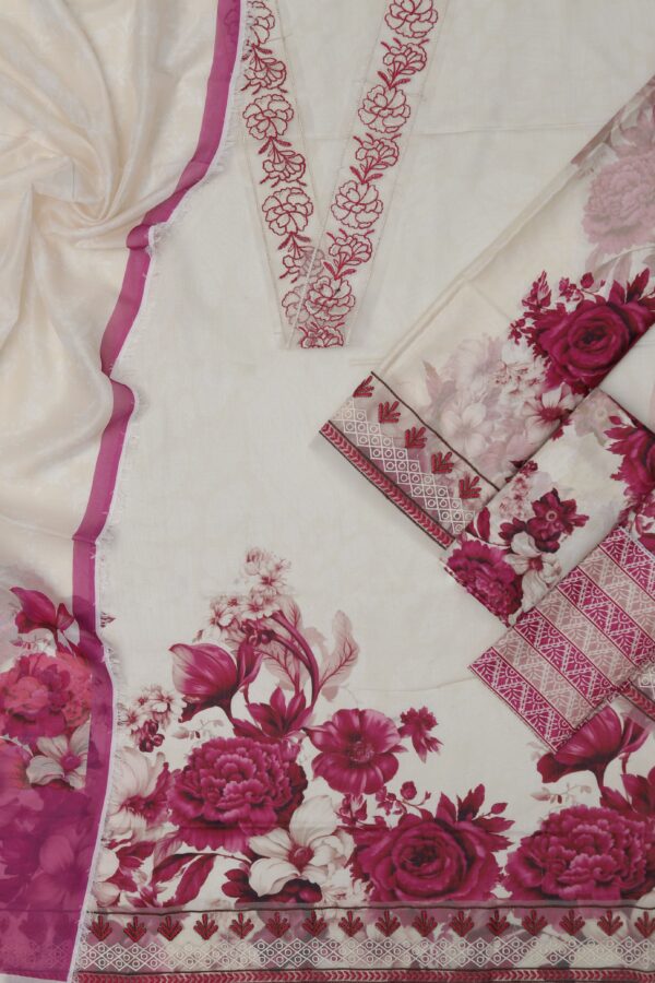 Premium 3 Piece Embroidered Lawn Suit - Unstitched