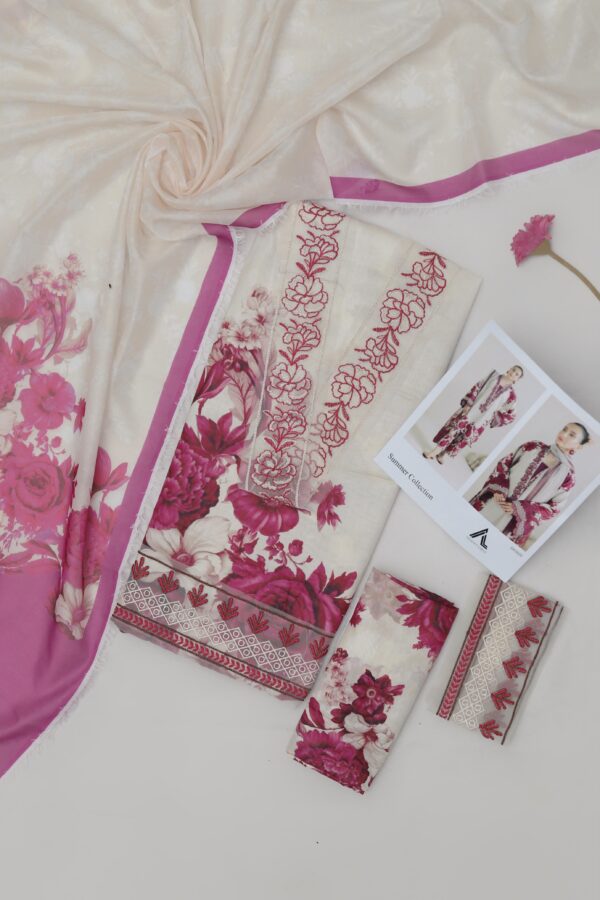 Premium 3 Piece Embroidered Lawn Suit - Unstitched