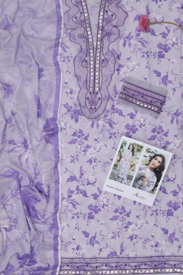 Premium 3 Piece Embroidered Lawn Suit - Unstitched