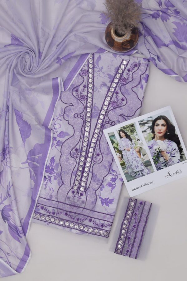 Premium 3 Piece Embroidered Lawn Suit - Unstitched