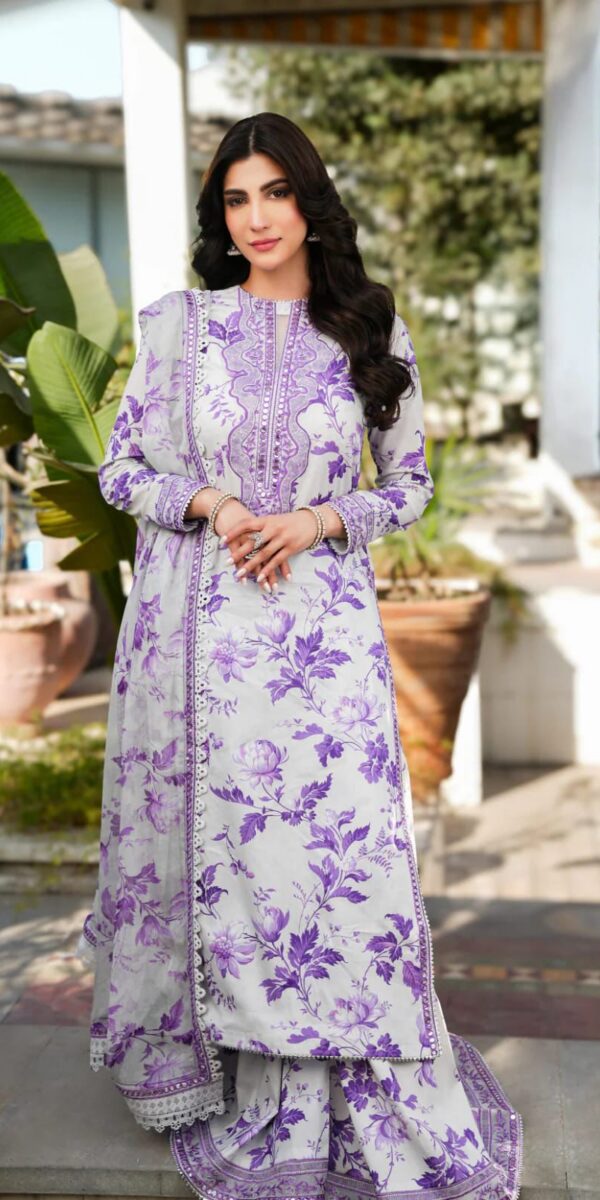 Premium 3 Piece Embroidered Lawn Suit - Unstitched