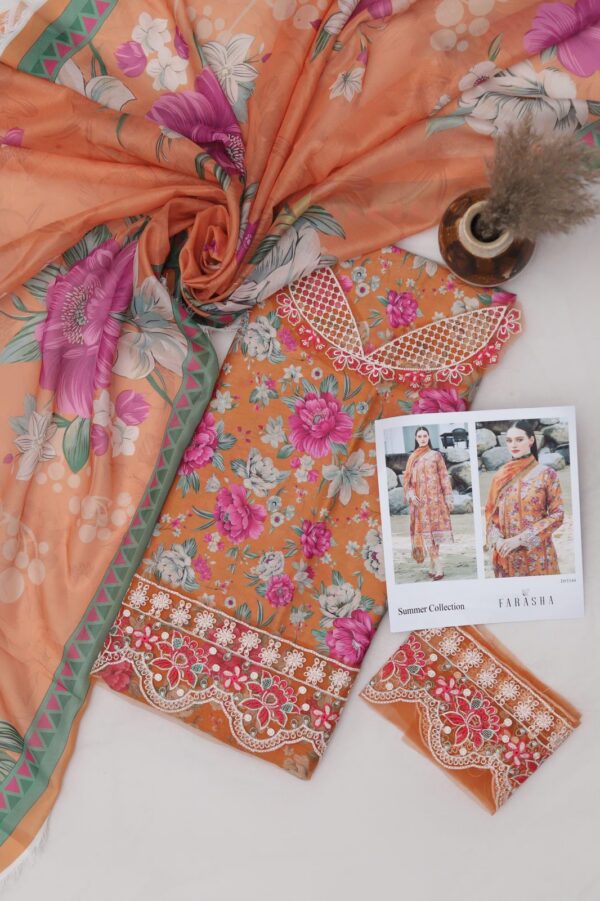 Premium 3 Piece Embroidered Lawn Suit - Unstitched