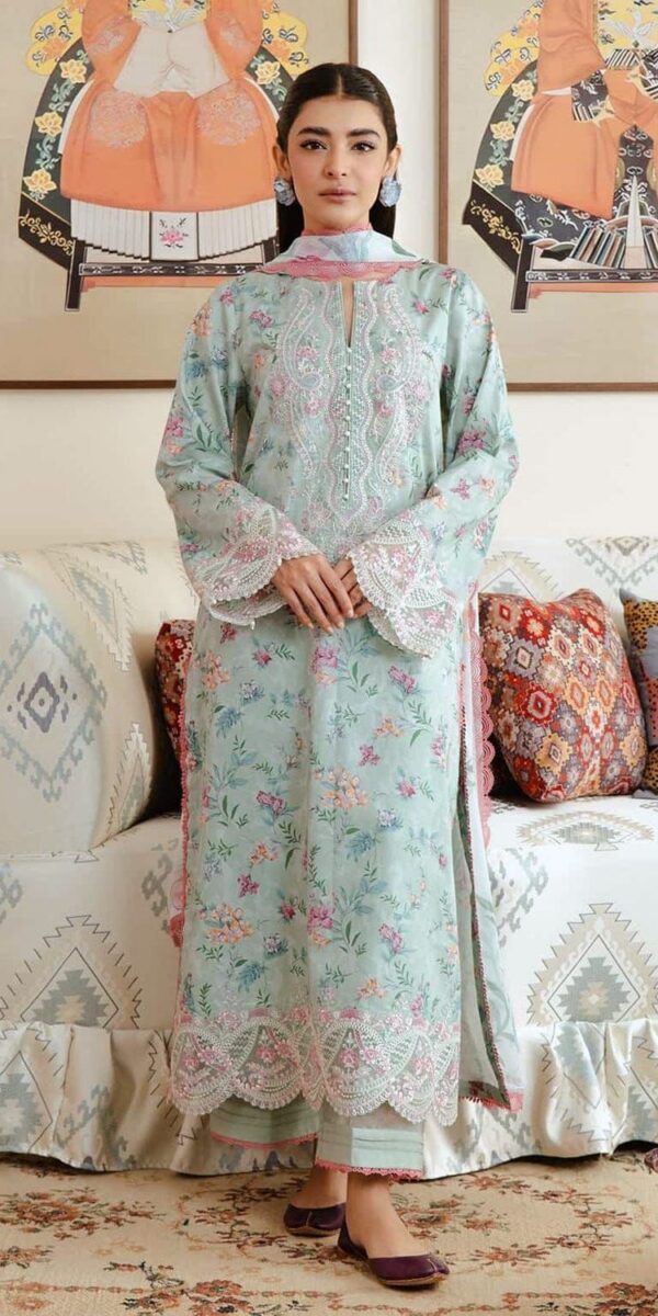 Premium 3 Piece Embroidered Lawn Suit - Unstitched