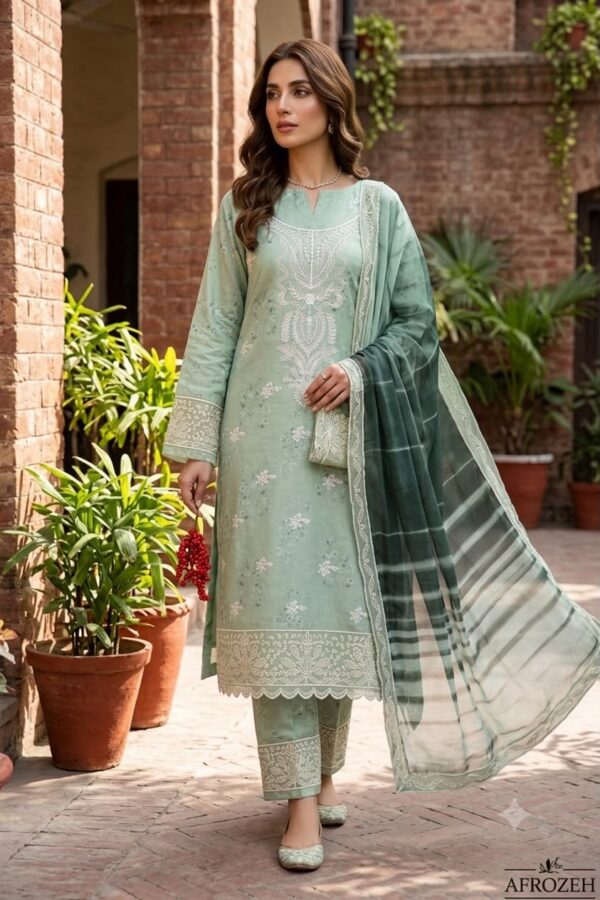 Premium 3 Piece Embroidered Lawn Suit - Unstitched