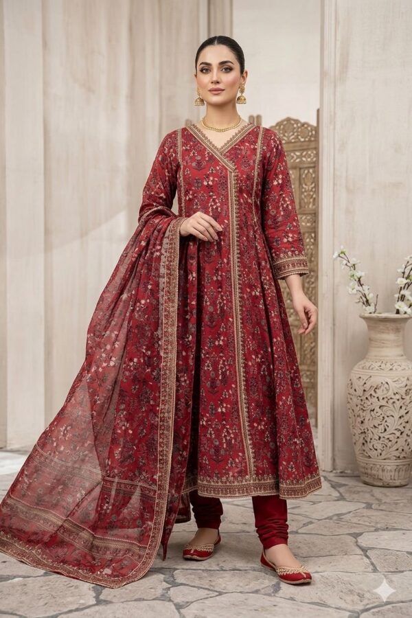 Premium 3 Piece Embroidered Lawn Suit - Unstitched