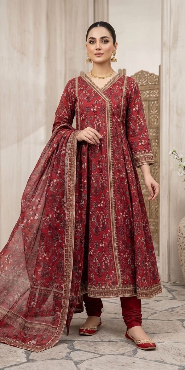 Premium 3 Piece Embroidered Lawn Suit - Unstitched