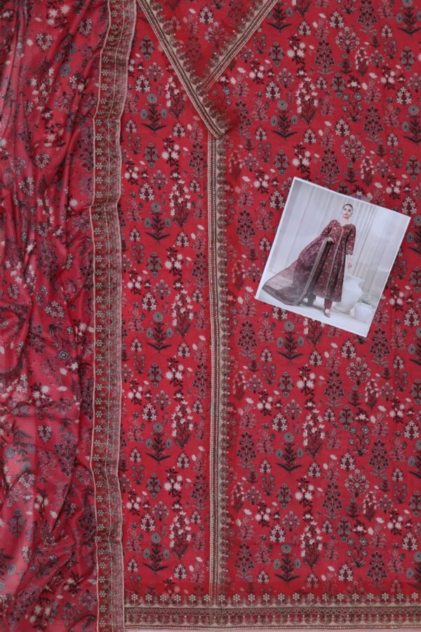 Premium 3 Piece Embroidered Lawn Suit - Unstitched