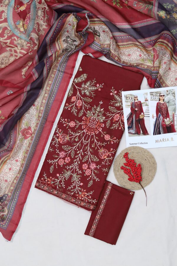 Premium 3 Piece Embroidered Lawn Suit - Unstitched