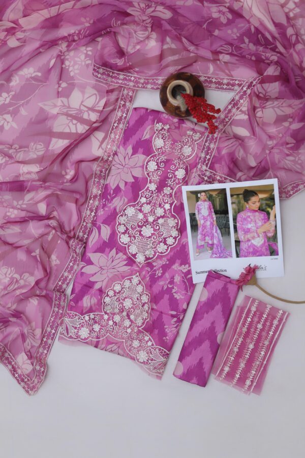 Premium 3 Piece Embroidered Lawn Suit - Unstitched