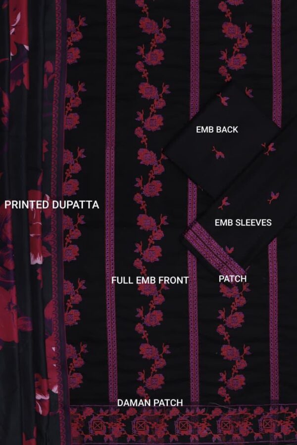Premium 3 Piece Embroidered Lawn Suit - Unstitched