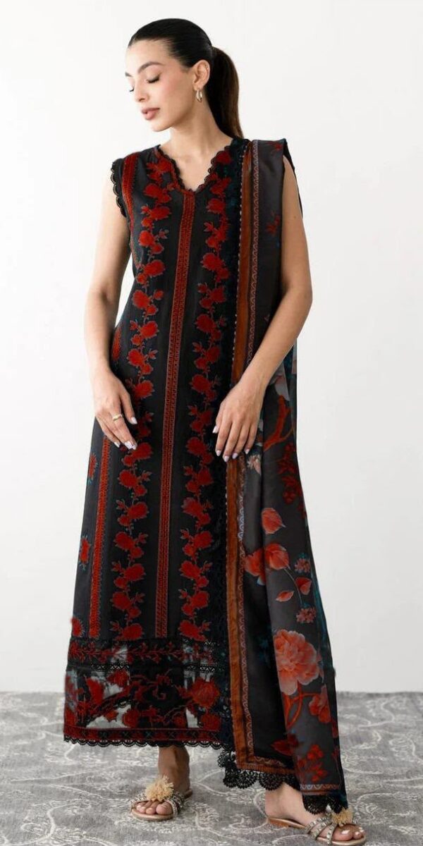 Premium 3 Piece Embroidered Lawn Suit - Unstitched