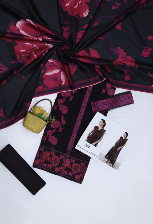 Premium 3 Piece Embroidered Lawn Suit - Unstitched