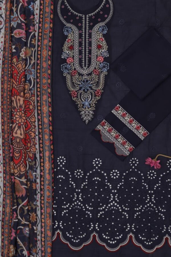 Premium 3 Piece Embroidered Lawn Suit - Unstitched