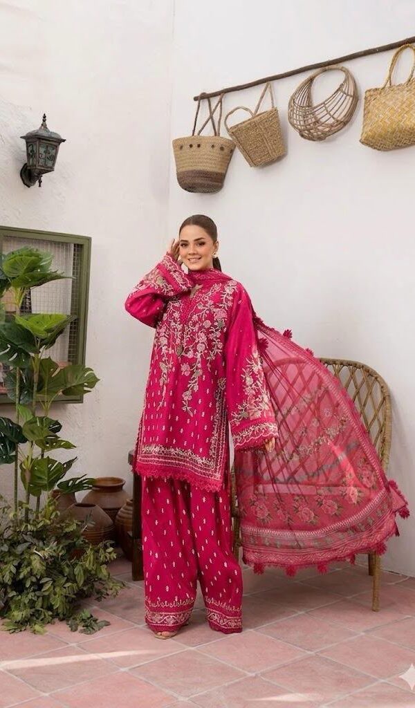 Premium 3 Piece Embroidered Lawn Suit - Unstitched