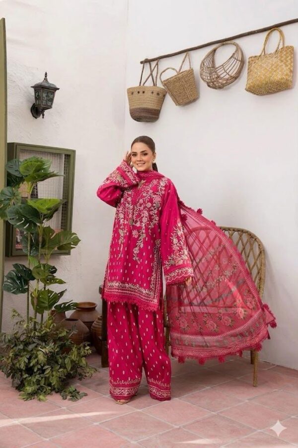 Premium 3 Piece Embroidered Lawn Suit - Unstitched
