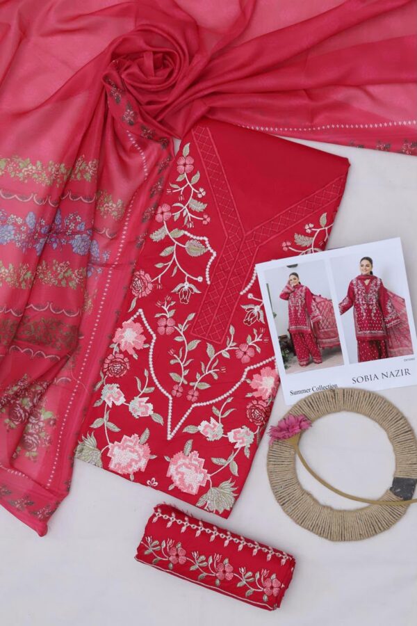 Premium 3 Piece Embroidered Lawn Suit - Unstitched
