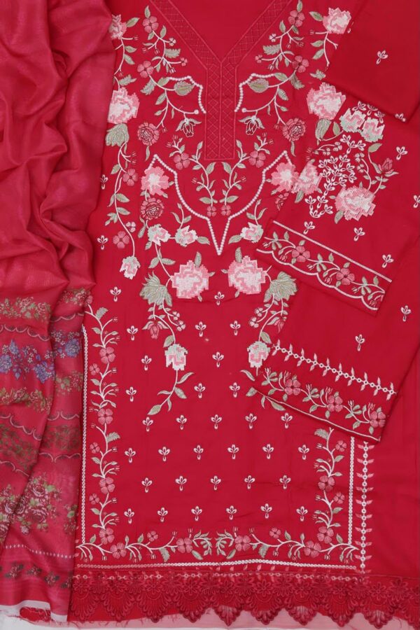 Premium 3 Piece Embroidered Lawn Suit - Unstitched