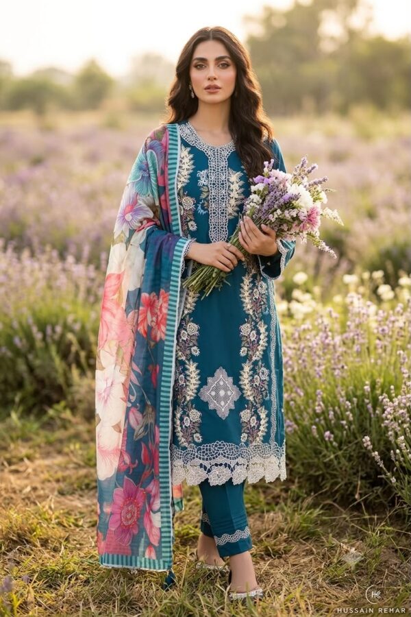 Premium 3 Piece Embroidered Lawn Suit - Unstitched
