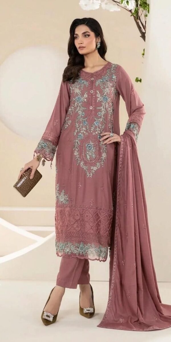 Premium 3 Piece Embroidered Lawn Suit - Unstitched