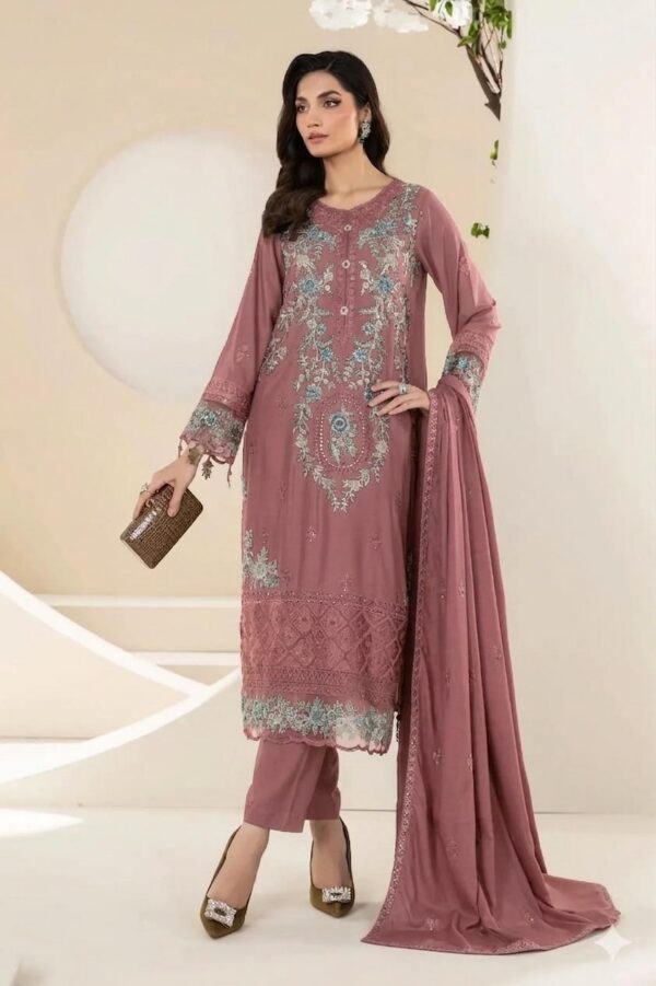 Premium 3 Piece Embroidered Lawn Suit - Unstitched