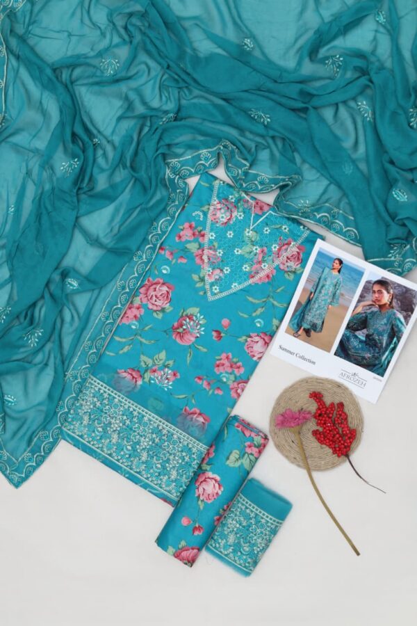 Premium 3 Piece Embroidered Lawn Suit - Unstitched