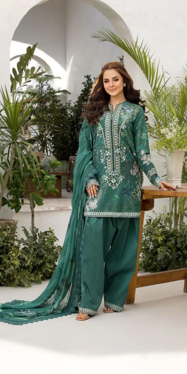 Premium 3 Piece Embroidered Lawn Suit - Unstitched