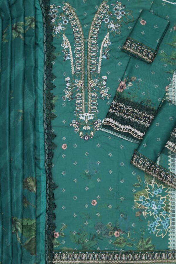 Premium 3 Piece Embroidered Lawn Suit - Unstitched