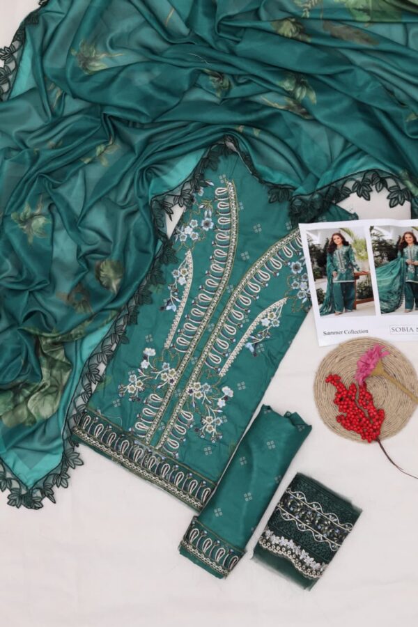 Premium 3 Piece Embroidered Lawn Suit - Unstitched