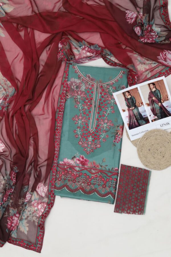 Premium 3 Piece Embroidered Lawn Suit - Unstitched