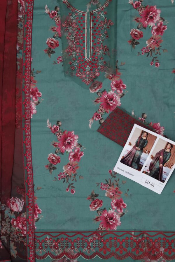 Premium 3 Piece Embroidered Lawn Suit - Unstitched