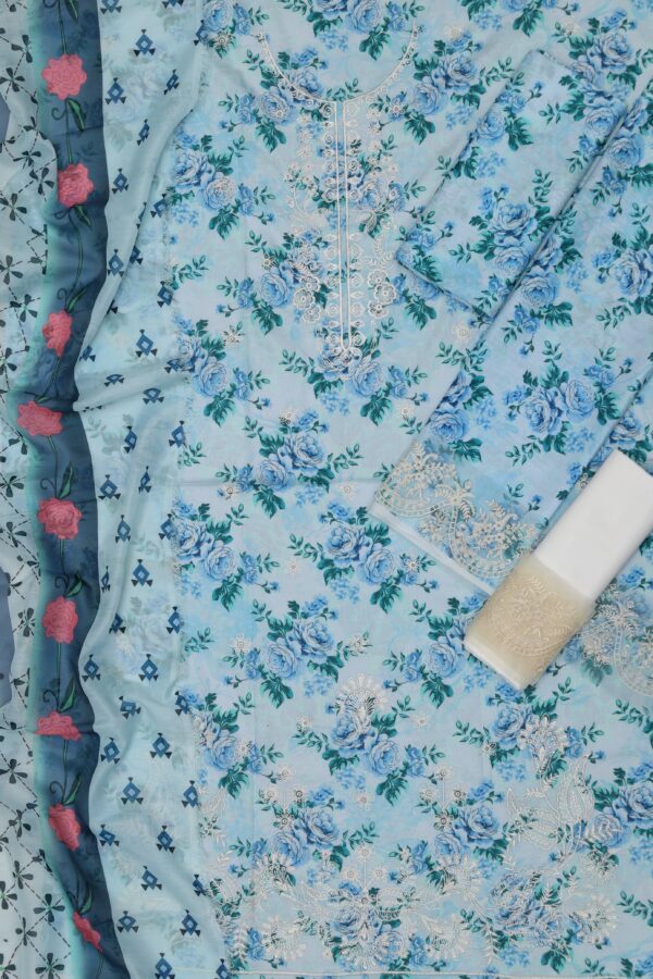 Premium 3 Piece Embroidered Lawn Suit - Unstitched