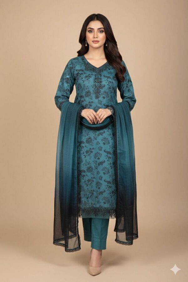Premium 3 Piece Embroidered Lawn Suit - Unstitched