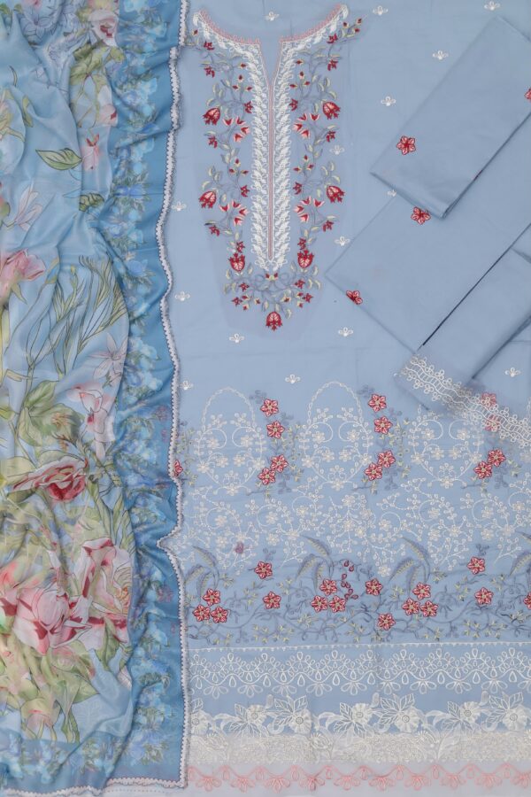 Premium 3 Piece Embroidered Lawn Suit - Unstitched