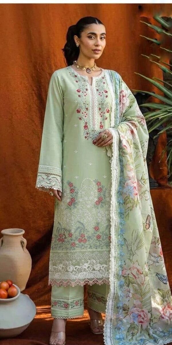 Premium 3 Piece Embroidered Lawn Suit - Unstitched