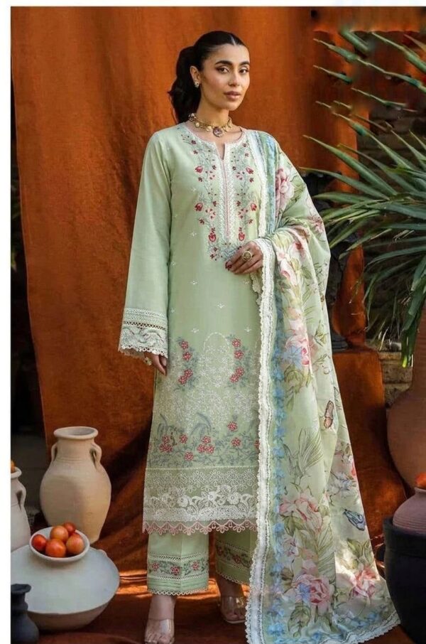 Premium 3 Piece Embroidered Lawn Suit - Unstitched