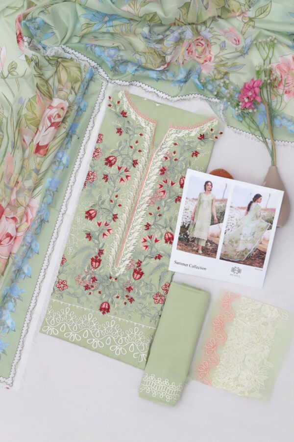Premium 3 Piece Embroidered Lawn Suit - Unstitched