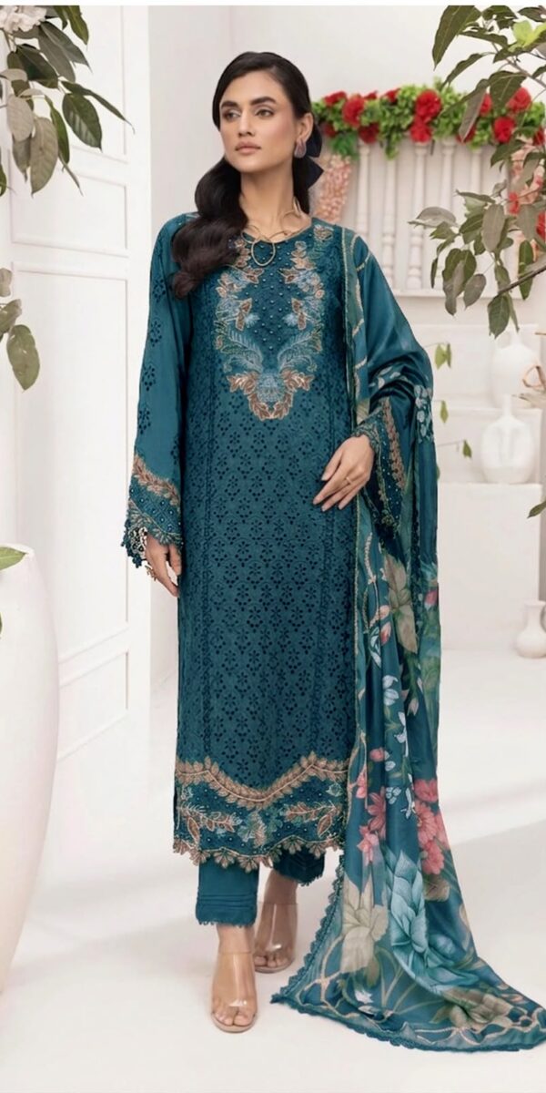 Premium 3 Piece Embroidered Lawn Suit - Unstitched