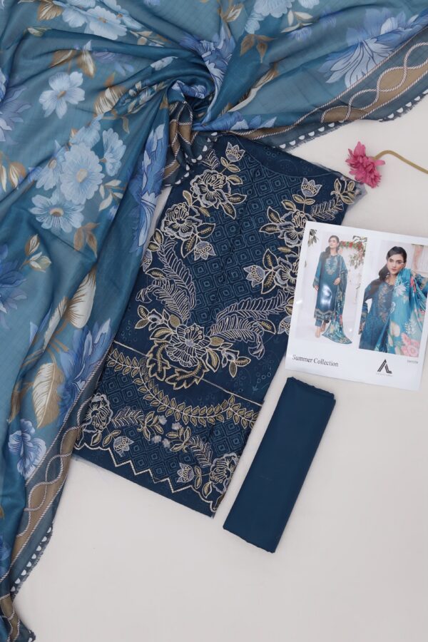 Premium 3 Piece Embroidered Lawn Suit - Unstitched