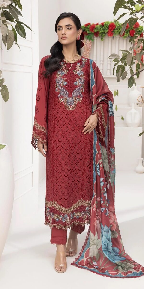 Premium 3 Piece Embroidered Lawn Suit - Unstitched