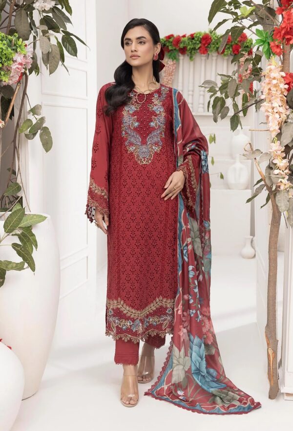 Premium 3 Piece Embroidered Lawn Suit - Unstitched