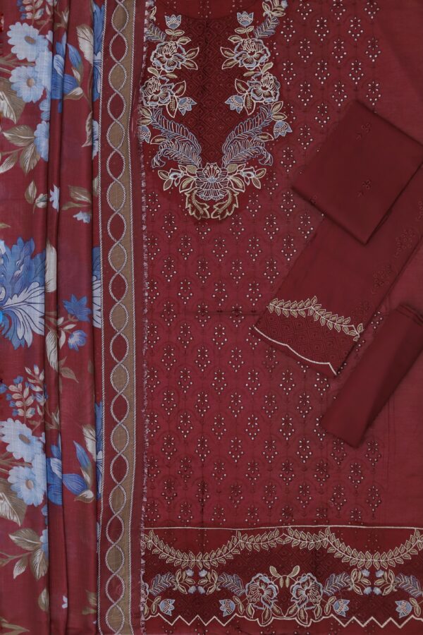 Premium 3 Piece Embroidered Lawn Suit - Unstitched