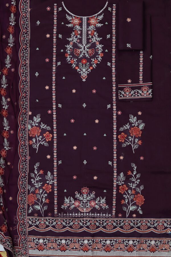 Premium 3 Piece Embroidered Lawn Suit - Unstitched