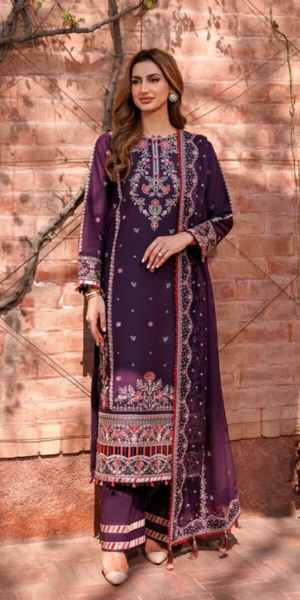 Premium 3 Piece Embroidered Lawn Suit - Unstitched