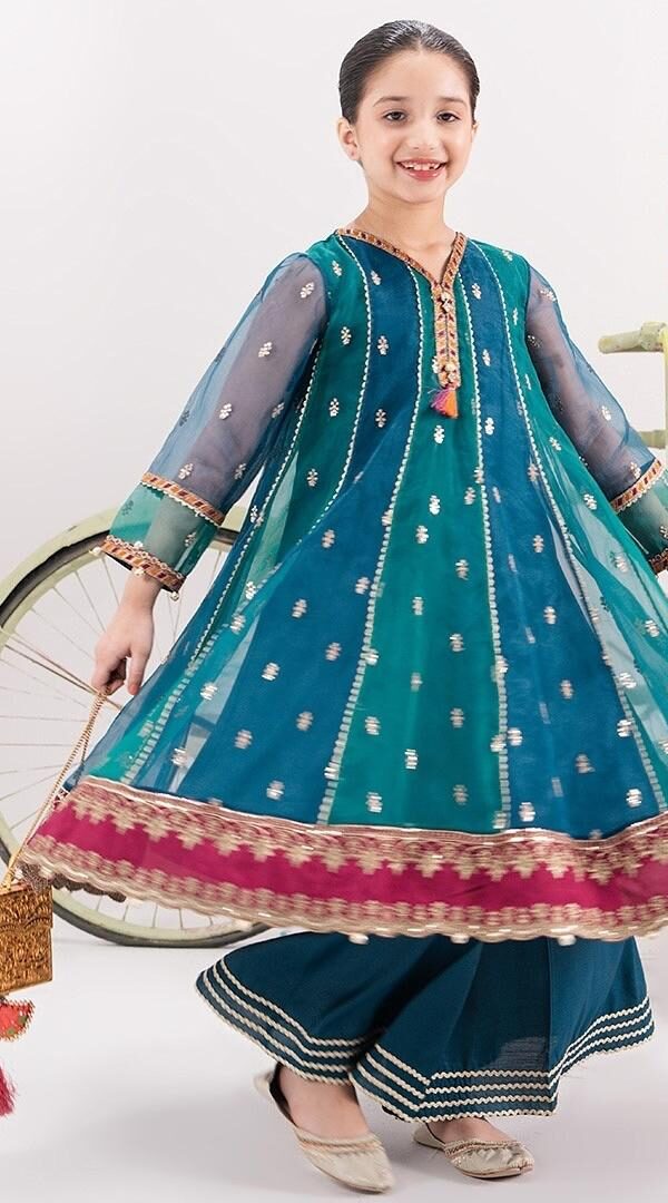 3 Piece Embroidered Net Suit