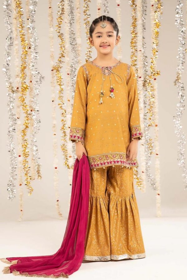 3 Piece Embroidered Raw Silk Suit