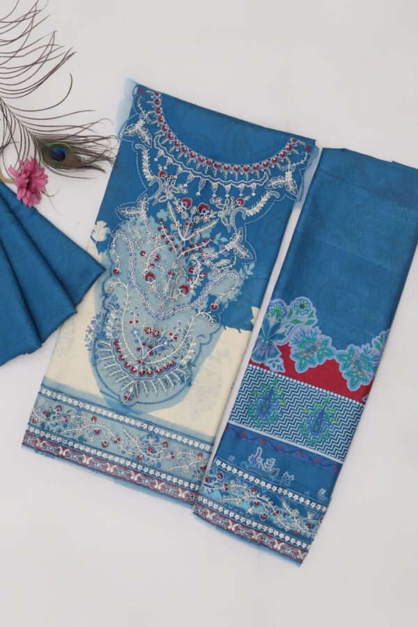 Premium 3 Piece Embroidered Lawn Suit - Unstitched
