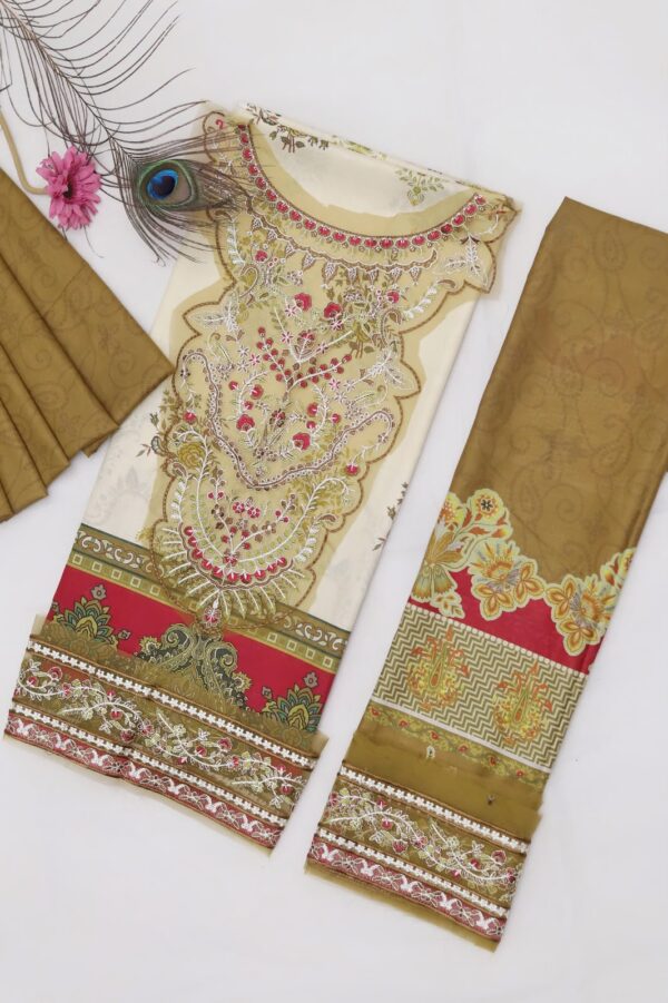 Premium 3 Piece Embroidered Lawn Suit - Unstitched