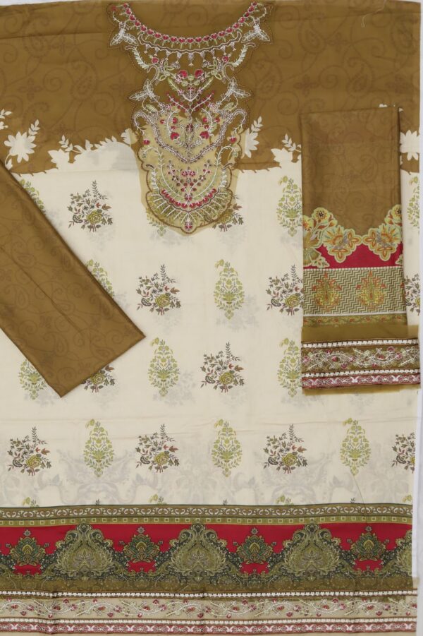 Premium 3 Piece Embroidered Lawn Suit - Unstitched